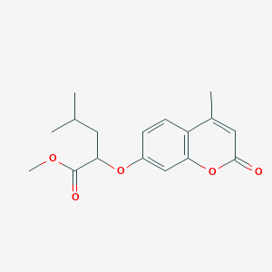 molecular formula C17H20O5 B3927438 methyl 4-methyl-2-[(4-methyl-2-oxo-2H-chromen-7-yl)oxy]pentanoate 