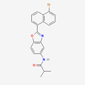 molecular formula C21H17BrN2O2 B3927446 N-[2-(5-bromonaphthalen-1-yl)-1,3-benzoxazol-5-yl]-2-methylpropanamide 