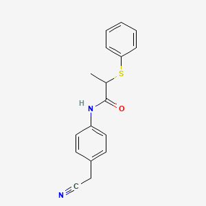 molecular formula C17H16N2OS B3927464 N-[4-(cyanomethyl)phenyl]-2-(phenylsulfanyl)propanamide 
