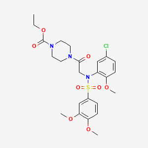 molecular formula C24H30ClN3O8S B3927494 ETHYL 4-{2-[N-(5-CHLORO-2-METHOXYPHENYL)3,4-DIMETHOXYBENZENESULFONAMIDO]ACETYL}PIPERAZINE-1-CARBOXYLATE 