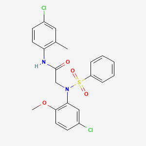 molecular formula C22H20Cl2N2O4S B3927569 N~2~-(5-chloro-2-methoxyphenyl)-N~1~-(4-chloro-2-methylphenyl)-N~2~-(phenylsulfonyl)glycinamide 