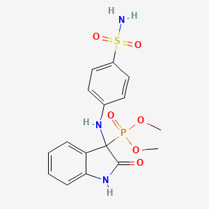 molecular formula C16H18N3O6PS B3927578 dimethyl (3-{[4-(aminosulfonyl)phenyl]amino}-2-oxo-2,3-dihydro-1H-indol-3-yl)phosphonate 