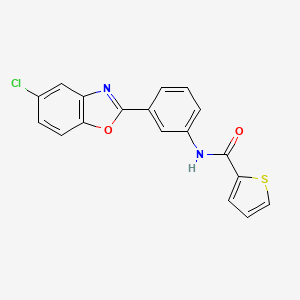 molecular formula C18H11ClN2O2S B3927594 N-[3-(5-chloro-1,3-benzoxazol-2-yl)phenyl]thiophene-2-carboxamide 