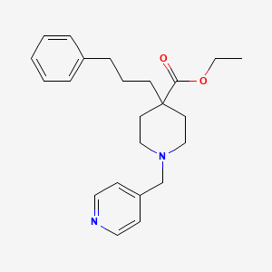 molecular formula C23H30N2O2 B3927658 Ethyl 4-(3-phenylpropyl)-1-(pyridin-4-ylmethyl)piperidine-4-carboxylate 