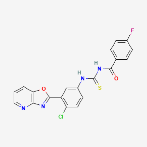 molecular formula C20H12ClFN4O2S B3927667 N-{[4-chloro-3-([1,3]oxazolo[4,5-b]pyridin-2-yl)phenyl]carbamothioyl}-4-fluorobenzamide 