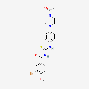 molecular formula C21H23BrN4O3S B3927676 N-({[4-(4-acetyl-1-piperazinyl)phenyl]amino}carbonothioyl)-3-bromo-4-methoxybenzamide 