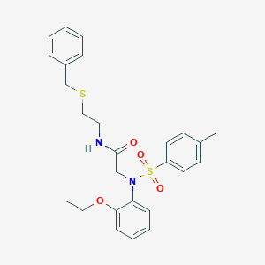 molecular formula C26H30N2O4S2 B3927690 N-(2-benzylsulfanylethyl)-2-(2-ethoxy-N-(4-methylphenyl)sulfonylanilino)acetamide 