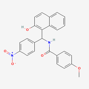 molecular formula C25H20N2O5 B3927701 N-[(2-hydroxy-1-naphthyl)(4-nitrophenyl)methyl]-4-methoxybenzamide 