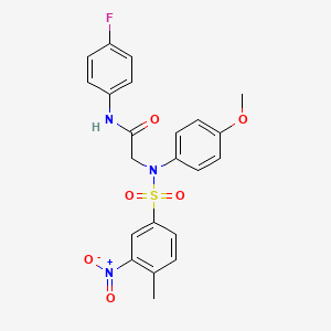 molecular formula C22H20FN3O6S B3927736 N~1~-(4-fluorophenyl)-N~2~-(4-methoxyphenyl)-N~2~-[(4-methyl-3-nitrophenyl)sulfonyl]glycinamide 