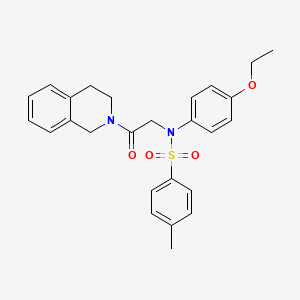 molecular formula C26H28N2O4S B3927749 N-[2-(3,4-dihydro-2(1H)-isoquinolinyl)-2-oxoethyl]-N-(4-ethoxyphenyl)-4-methylbenzenesulfonamide 