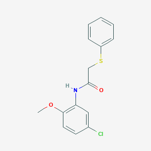 molecular formula C15H14ClNO2S B3927758 N-(5-chloro-2-methoxyphenyl)-2-phenylsulfanylacetamide 
