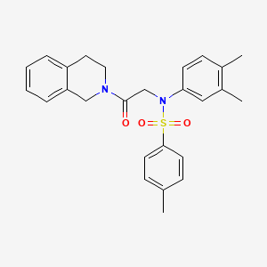 molecular formula C26H28N2O3S B3927772 N-[2-(3,4-dihydro-2(1H)-isoquinolinyl)-2-oxoethyl]-N-(3,4-dimethylphenyl)-4-methylbenzenesulfonamide 