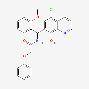 molecular formula C25H21ClN2O4 B3927794 N-[(5-chloro-8-hydroxyquinolin-7-yl)-(2-methoxyphenyl)methyl]-2-phenoxyacetamide 