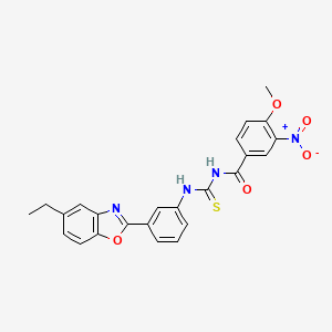 molecular formula C24H20N4O5S B3927804 N-{[3-(5-ethyl-1,3-benzoxazol-2-yl)phenyl]carbamothioyl}-4-methoxy-3-nitrobenzamide 