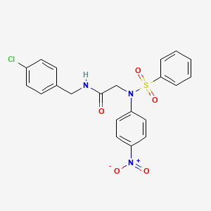 molecular formula C21H18ClN3O5S B3927814 N~1~-(4-chlorobenzyl)-N~2~-(4-nitrophenyl)-N~2~-(phenylsulfonyl)glycinamide 