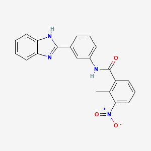 molecular formula C21H16N4O3 B3927818 N-[3-(1H-benzimidazol-2-yl)phenyl]-2-methyl-3-nitrobenzamide 