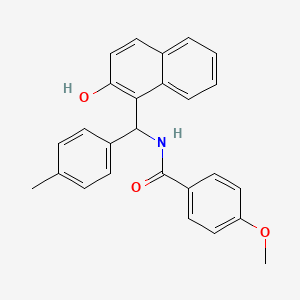 molecular formula C26H23NO3 B3927823 N-[(2-hydroxy-1-naphthyl)(4-methylphenyl)methyl]-4-methoxybenzamide 