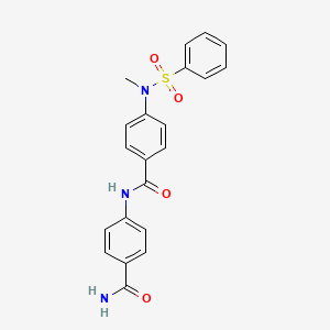 molecular formula C21H19N3O4S B3927854 N-[4-(aminocarbonyl)phenyl]-4-[methyl(phenylsulfonyl)amino]benzamide 