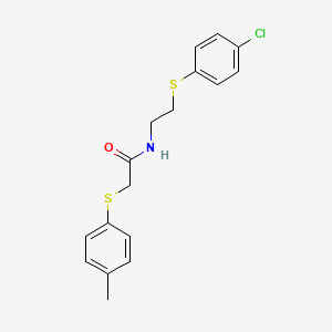 molecular formula C17H18ClNOS2 B3927900 N-{2-[(4-chlorophenyl)sulfanyl]ethyl}-2-[(4-methylphenyl)sulfanyl]acetamide 