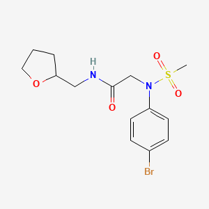 molecular formula C14H19BrN2O4S B3927913 N~2~-(4-bromophenyl)-N~2~-(methylsulfonyl)-N~1~-(tetrahydro-2-furanylmethyl)glycinamide 