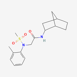 molecular formula C17H24N2O3S B3927978 N~1~-bicyclo[2.2.1]hept-2-yl-N~2~-(2-methylphenyl)-N~2~-(methylsulfonyl)glycinamide 