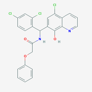 molecular formula C24H17Cl3N2O3 B3928035 N-[(5-chloro-8-hydroxyquinolin-7-yl)-(2,4-dichlorophenyl)methyl]-2-phenoxyacetamide 