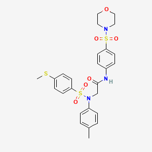 molecular formula C26H29N3O6S3 B3928037 N~2~-(4-methylphenyl)-N~2~-{[4-(methylthio)phenyl]sulfonyl}-N~1~-[4-(4-morpholinylsulfonyl)phenyl]glycinamide 