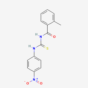 molecular formula C15H13N3O3S B3928086 2-methyl-N-[(4-nitrophenyl)carbamothioyl]benzamide 