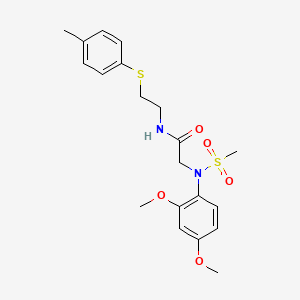 molecular formula C20H26N2O5S2 B3928108 N~2~-(2,4-dimethoxyphenyl)-N~1~-{2-[(4-methylphenyl)thio]ethyl}-N~2~-(methylsulfonyl)glycinamide 