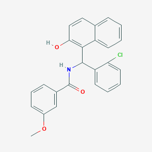 molecular formula C25H20ClNO3 B3928135 N-[(2-chlorophenyl)-(2-hydroxynaphthalen-1-yl)methyl]-3-methoxybenzamide 