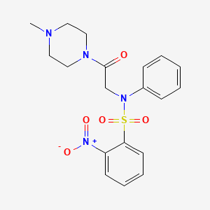 molecular formula C19H22N4O5S B3928165 N-[2-(4-methyl-1-piperazinyl)-2-oxoethyl]-2-nitro-N-phenylbenzenesulfonamide 