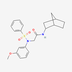 molecular formula C22H26N2O4S B3928391 N~1~-bicyclo[2.2.1]hept-2-yl-N~2~-(3-methoxyphenyl)-N~2~-(phenylsulfonyl)glycinamide 