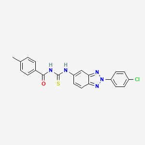 molecular formula C21H16ClN5OS B3928392 N-{[2-(4-chlorophenyl)-2H-benzotriazol-5-yl]carbamothioyl}-4-methylbenzamide 