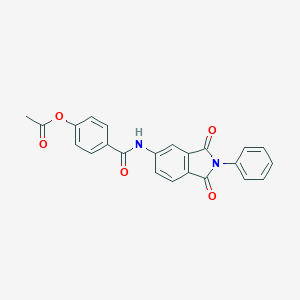 molecular formula C23H16N2O5 B392844 4-[(1,3-dioxo-2-phenyl-2,3-dihydro-1H-isoindol-5-yl)carbamoyl]phenyl acetate 