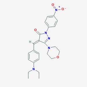 molecular formula C24H27N5O4 B392903 4-[4-(diethylamino)benzylidene]-2-{4-nitrophenyl}-5-(4-morpholinyl)-2,4-dihydro-3H-pyrazol-3-one CAS No. 1164538-29-7