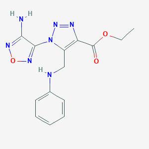 molecular formula C14H15N7O3 B392962 ethyl 1-(4-amino-1,2,5-oxadiazol-3-yl)-5-(anilinomethyl)-1H-1,2,3-triazole-4-carboxylate 