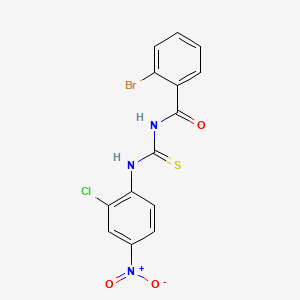 molecular formula C14H9BrClN3O3S B3929963 2-bromo-N-[(2-chloro-4-nitrophenyl)carbamothioyl]benzamide 