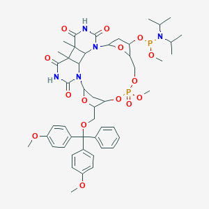 molecular formula C49H63N5O15P2 B039301 CIS,SYN-THYMIDINE DIMER METHYL PHOSPHORAMIDITE CAS No. 118187-67-0