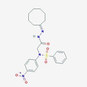 molecular formula C22H26N4O5S B393021 N-[(N'-CYCLOOCTYLIDENEHYDRAZINECARBONYL)METHYL]-N-(4-NITROPHENYL)BENZENESULFONAMIDE 
