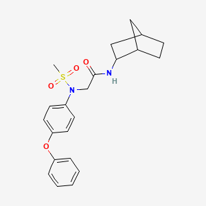molecular formula C22H26N2O4S B3930412 N-(2-bicyclo[2.2.1]heptanyl)-2-(N-methylsulfonyl-4-phenoxyanilino)acetamide 