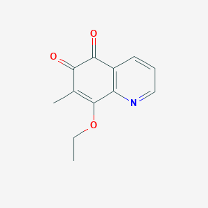 molecular formula C12H11NO3 B039308 5,6-Quinolinedione, 8-ethoxy-7-methyl- CAS No. 113361-36-7