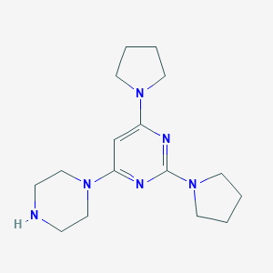 molecular formula C16H26N6 B039311 4-(Piperazin-1-yl)-2,6-di(pyrrolidin-1-yl)pyrimidine CAS No. 111641-17-9