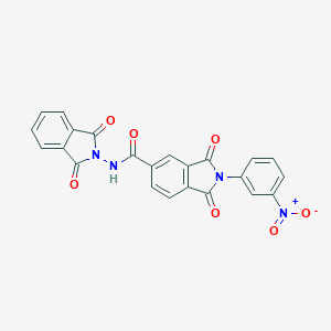 molecular formula C23H12N4O7 B393124 N-(1,3-DIOXO-2,3-DIHYDRO-1H-ISOINDOL-2-YL)-2-(3-NITROPHENYL)-1,3-DIOXO-2,3-DIHYDRO-1H-ISOINDOLE-5-CARBOXAMIDE 