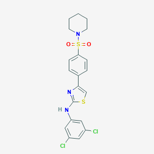 molecular formula C20H19Cl2N3O2S2 B393130 N-(3,5-dichlorophenyl)-4-[4-(1-piperidinylsulfonyl)phenyl]-1,3-thiazol-2-amine 
