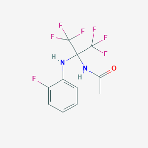 molecular formula C11H9F7N2O B393138 N-{1,1,1,3,3,3-hexafluoro-2-[(2-fluorophenyl)amino]propan-2-yl}acetamide CAS No. 311775-06-1