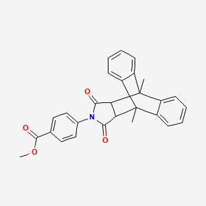 molecular formula C28H23NO4 B3931483 Methyl 4-(1,8-dimethyl-16,18-dioxo-17-azapentacyclo[6.6.5.0~2,7~.0~9,14~.0~15,19~]nonadeca-2,4,6,9,11,13-hexaen-17-yl)benzoate (non-preferred name) 