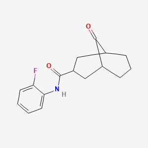 molecular formula C16H18FNO2 B3931487 N-(2-fluorophenyl)-9-oxobicyclo[3.3.1]nonane-3-carboxamide 