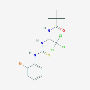molecular formula C14H17BrCl3N3OS B3931497 N-[1-({[(2-bromophenyl)amino]carbonothioyl}amino)-2,2,2-trichloroethyl]-2,2-dimethylpropanamide 