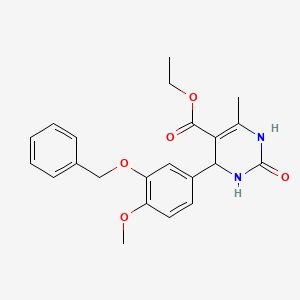molecular formula C22H24N2O5 B3931522 Ethyl 4-[3-(benzyloxy)-4-methoxyphenyl]-6-methyl-2-oxo-1,2,3,4-tetrahydropyrimidine-5-carboxylate 
