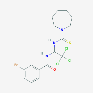 molecular formula C16H19BrCl3N3OS B3931530 N-(1-((1-AZEPANYLCARBOTHIOYL)AMINO)-2,2,2-TRICHLOROETHYL)-3-BROMOBENZAMIDE CAS No. 380177-12-8